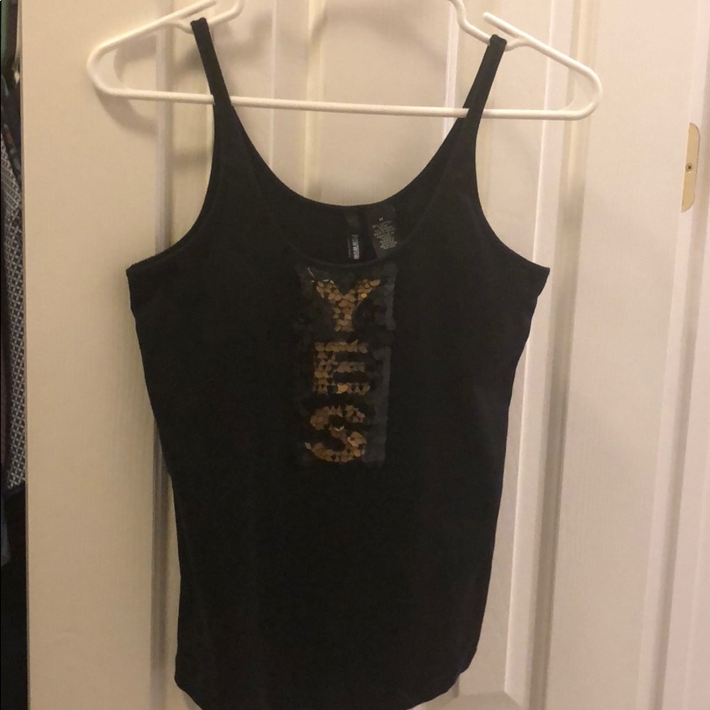 Black sequin tank top